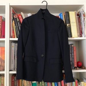 J Crew navy blue popped collar wool blazer